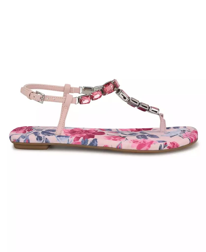 Nine West Women's Dynasti Embellished T-Strap Flat Sandals 2