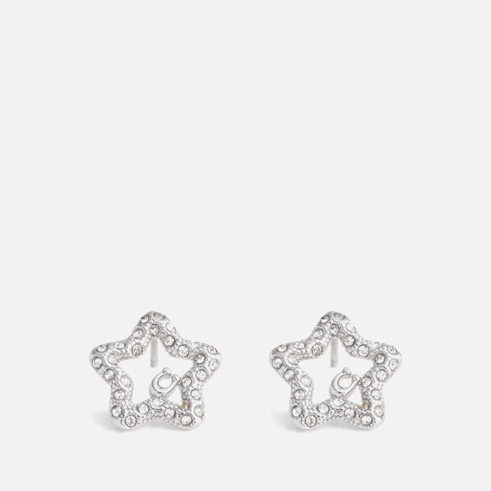 Coach Coach Signature Silver-Tone Pavé Star Stud Earrings 1