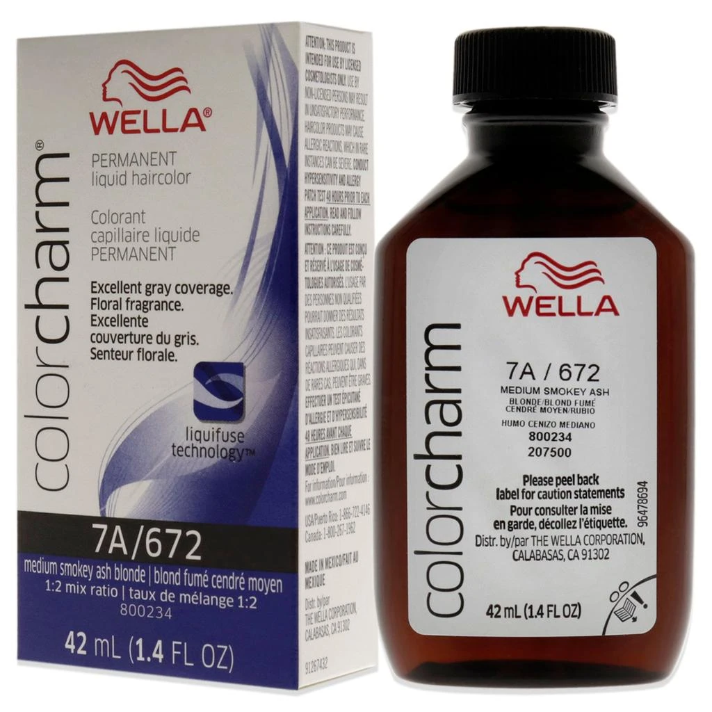 Wella Color Charm Permanent Liquid Haircolor - 672 7A Med Smoky Ash Blonde by  for Unisex - 1.4 oz Hair Color 4