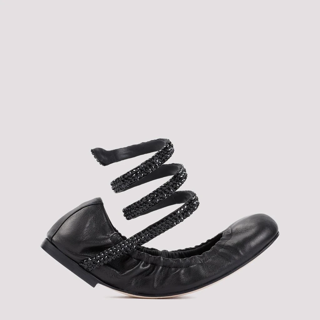 Rene Caovilla Black Lamb Leather Ballerinas 1