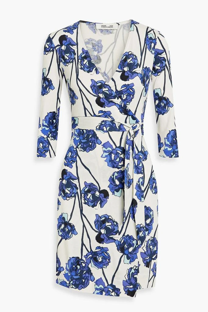 DIANE VON FURSTENBERG Julian floral-print silk-jersey mini wrap dress 1