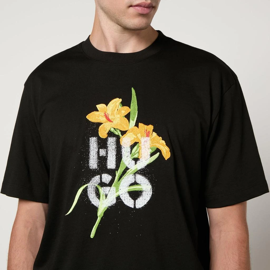 HUGO Red HUGO Dilablumi Floral Cotton-Jersey T-Shirt 4