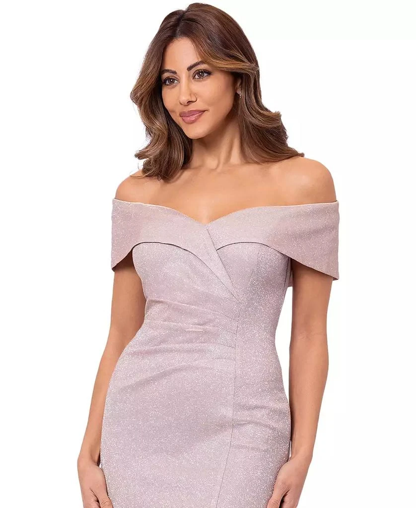 XSCAPE Women's Galaxy Off-The-Shoulder Glitter Dress 3