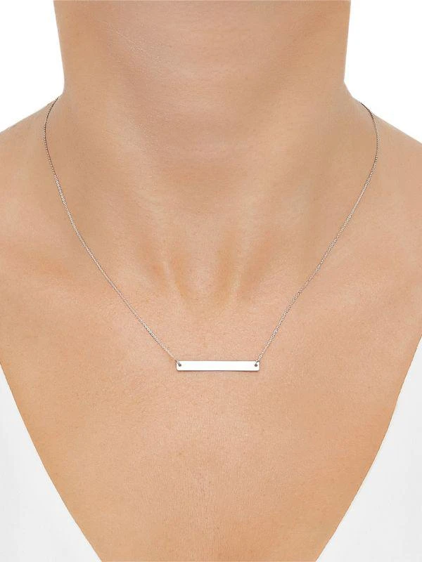 Saks Fifth Avenue 14K White Gold Bar Forzantina Chain Necklace 5