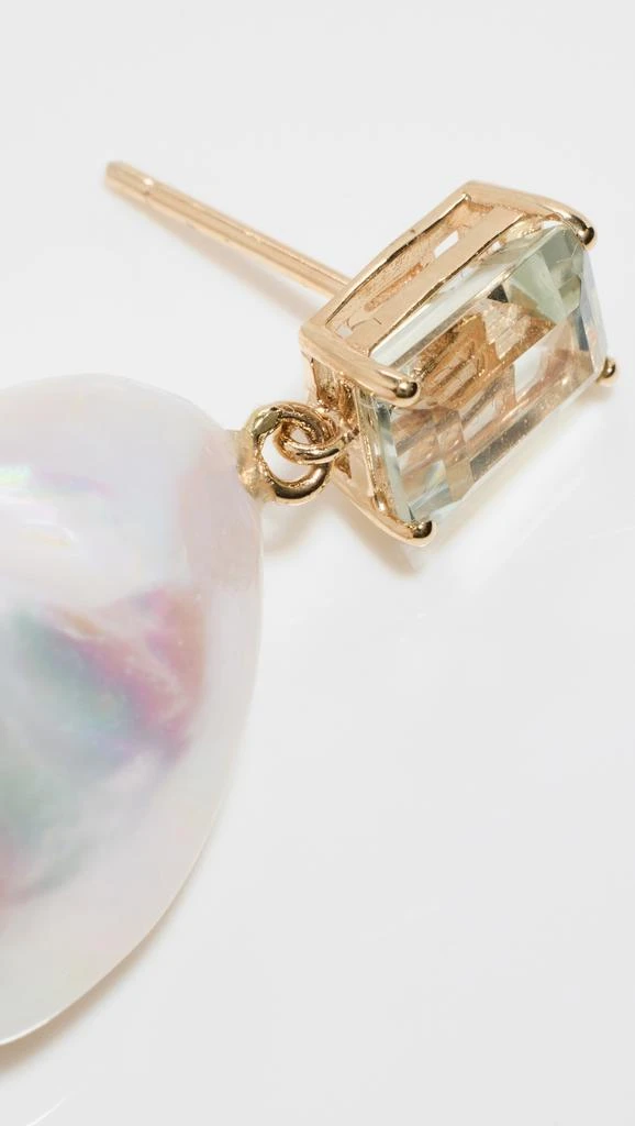 MATEO 14k Green Amethyst and Baroque Pearl Drop Earrings 5