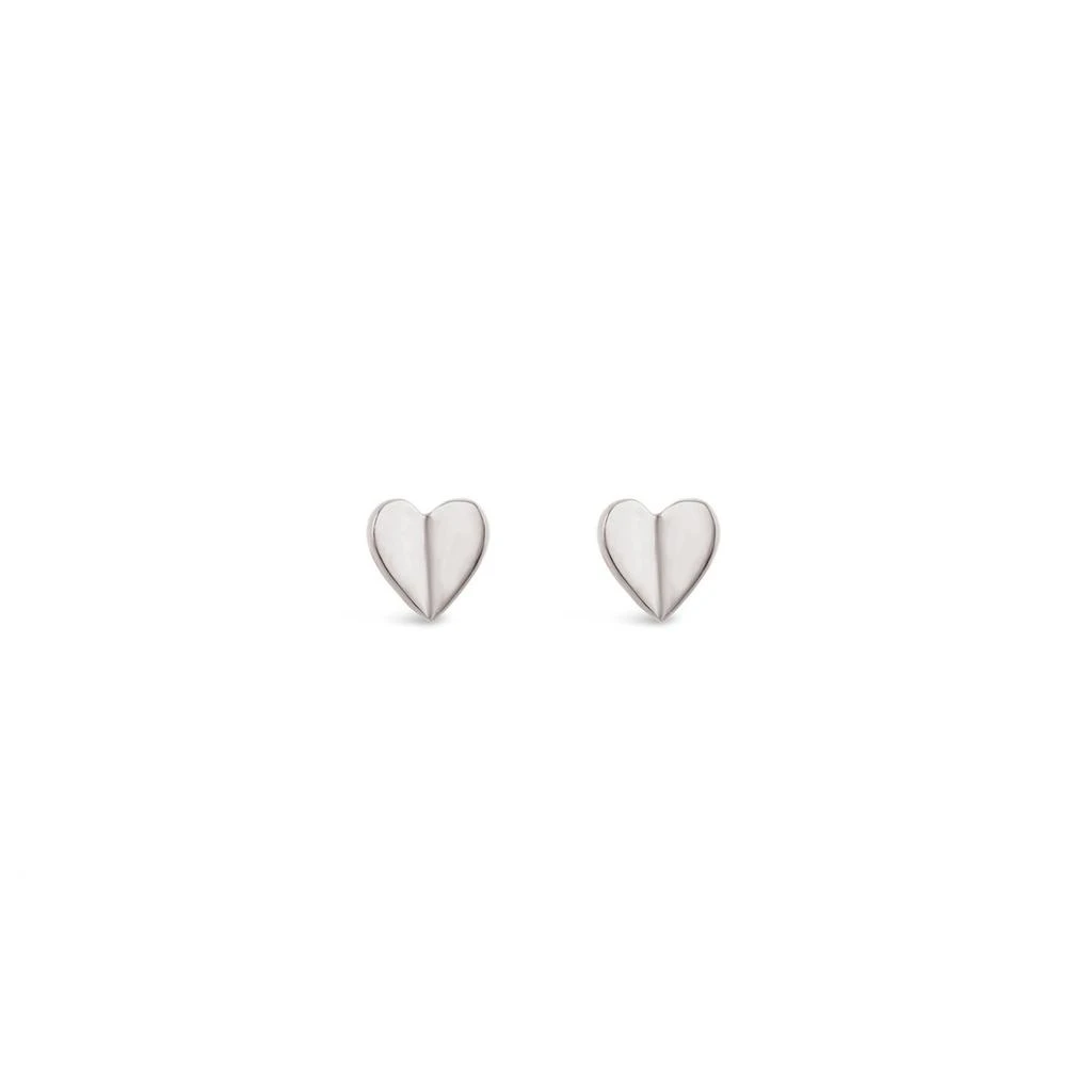Dinny Hall Silver bijou folded heart studs 2