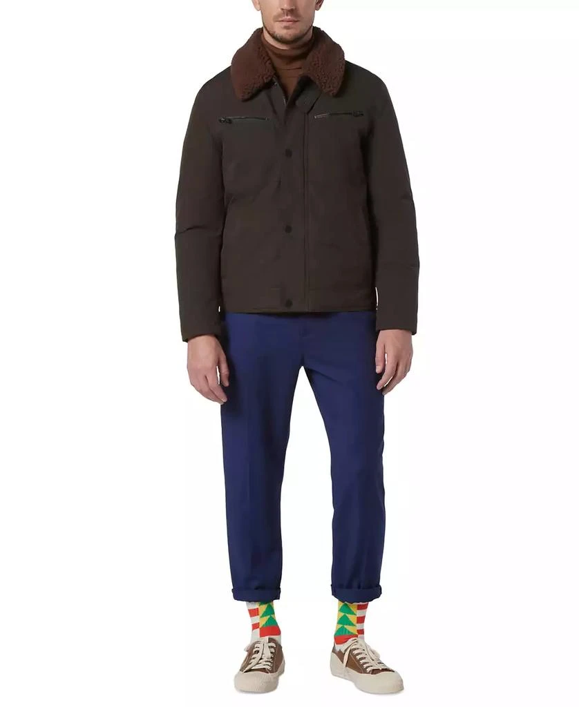 Marc New York by Andrew Marc Men's Randall Insulated Waxed Cotton Aviator Jacket with Fleece Collar 5