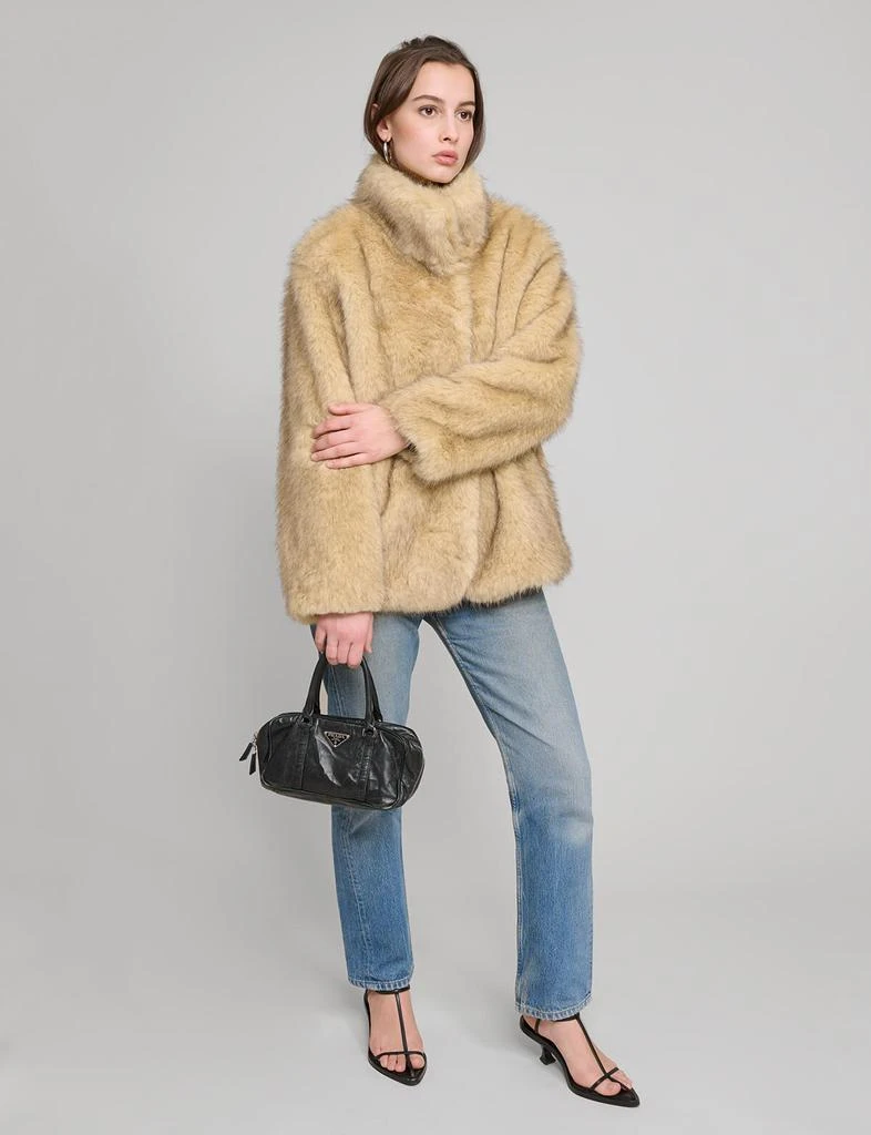 Pixie Market Beige Faux Fur Jacket 4