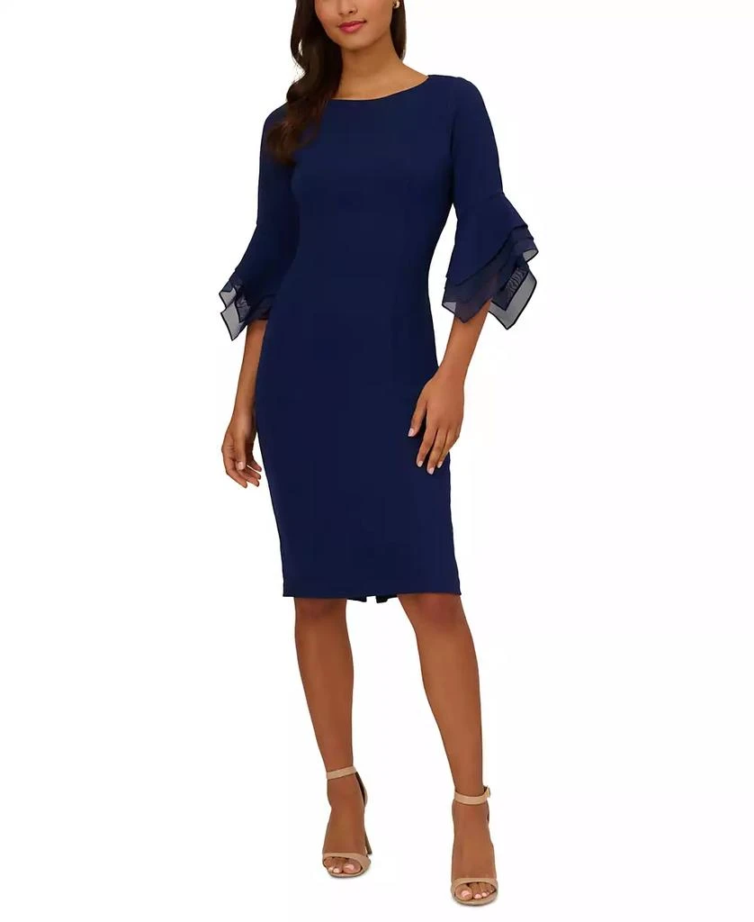 Adrianna Papell Women's Tiered-Cuff 3/4-Sleeve Sheath Dress 1