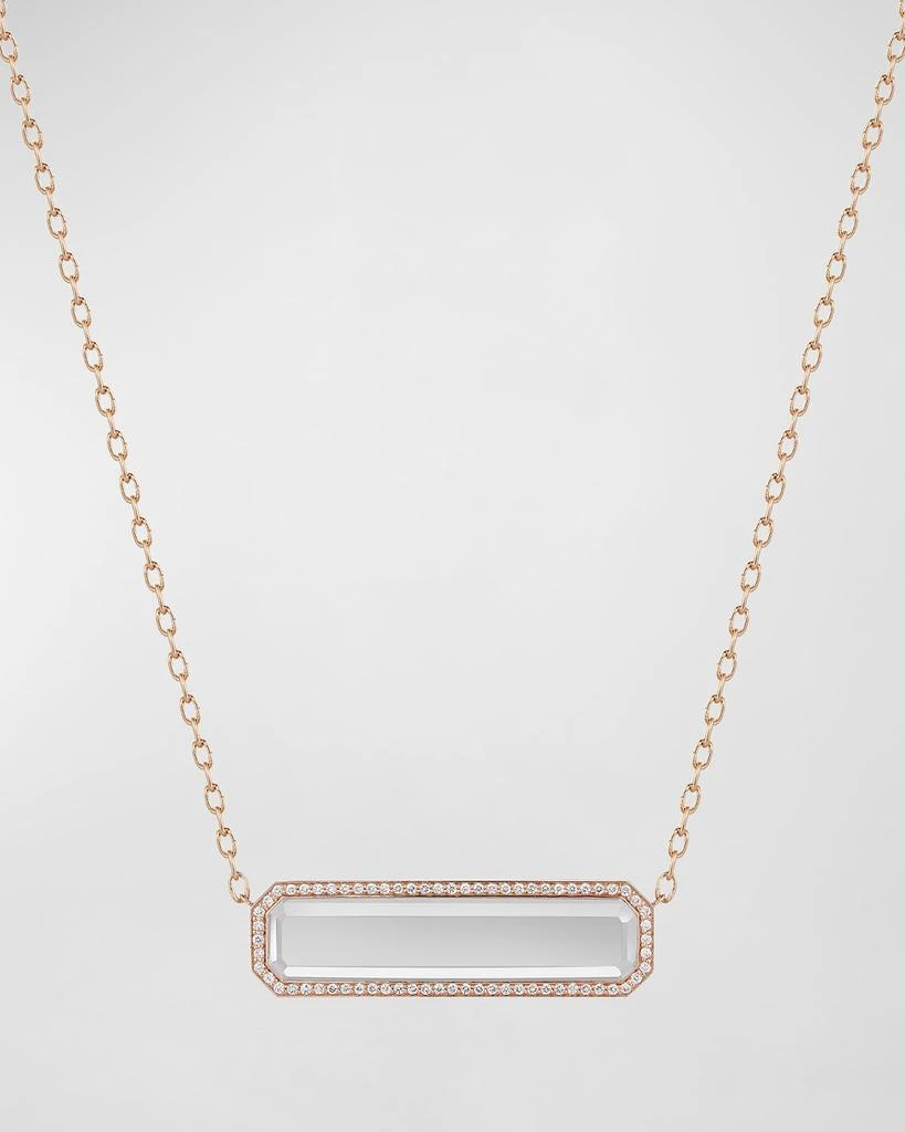 Walters Faith Belle Rose Gold East-West Rock Crystal Tablet Necklace 1
