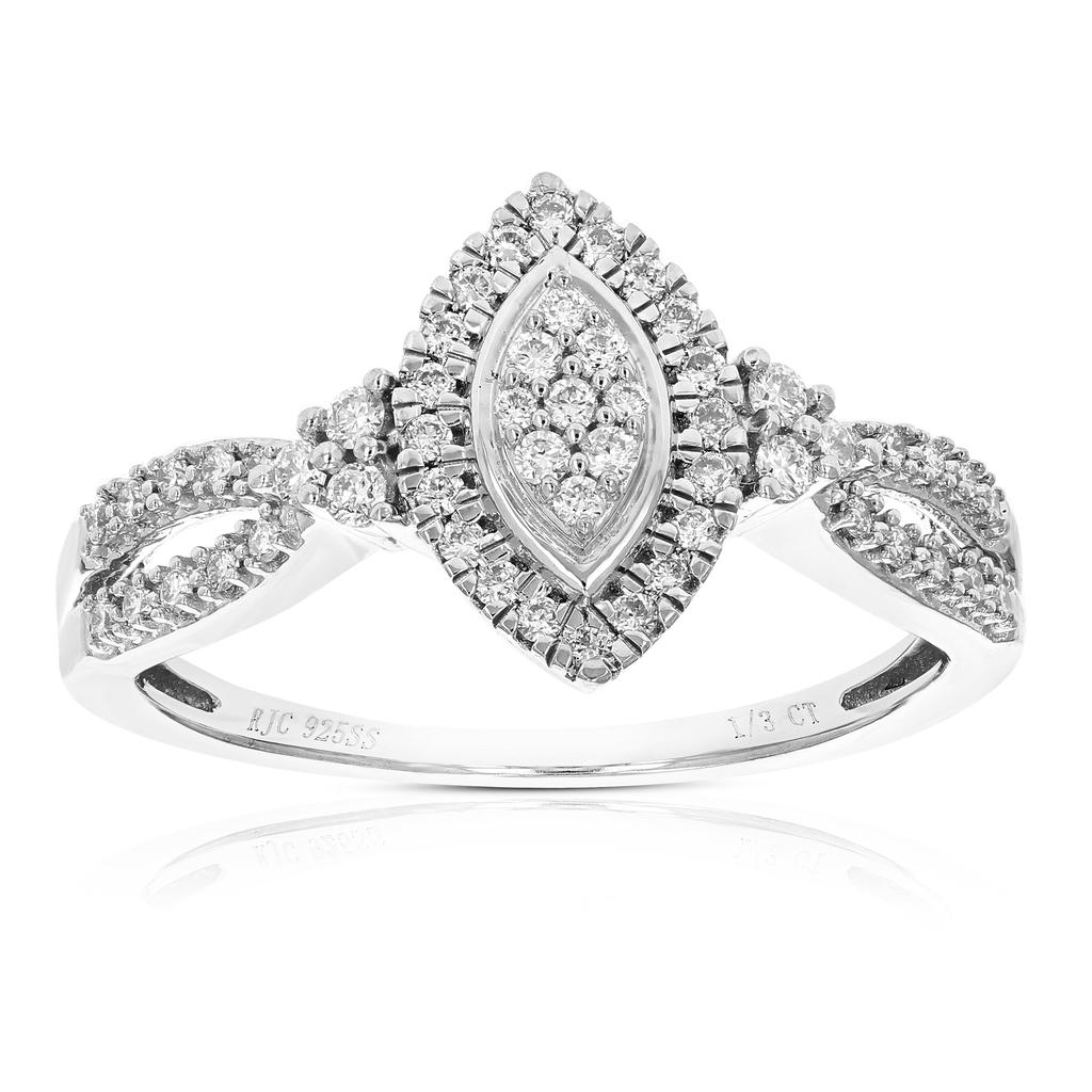 Vir Jewels 1/3 cttw Round Cut Lab Grown Diamond Engagement Ring .925 Sterling Silver Prong Set