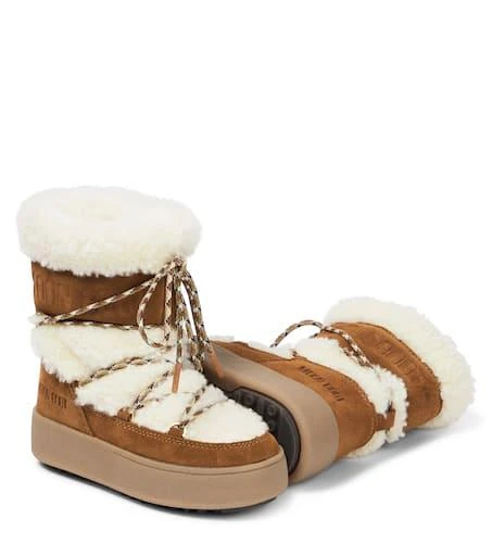 Moon Boot Jtrack Junior shearling and suede snow boots  6