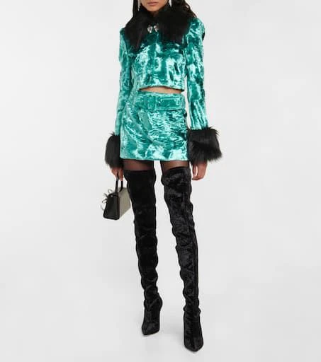 Paris Texas Mama over-the-knee velvet boots 2