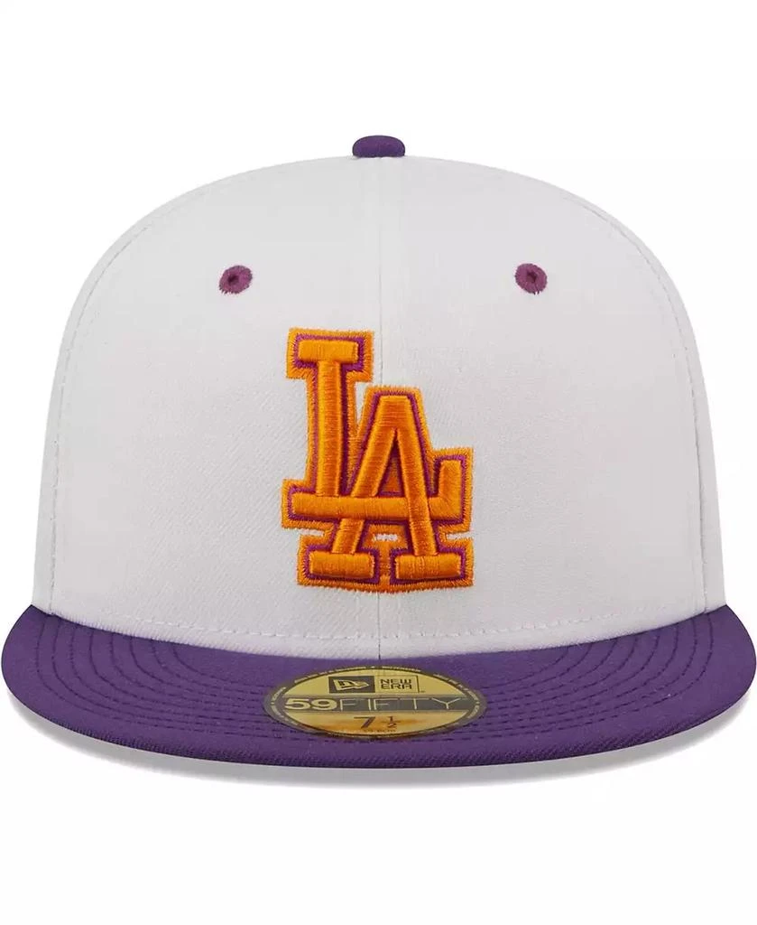 New Era Men's White, Purple Los Angeles Dodgers 40th Anniversary at Dodger Stadium Grape Lolli 59FIFTY Fitted Hat 2