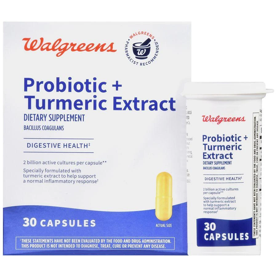 Walgreens Probiotic + Turmeric Extract Capsules 1