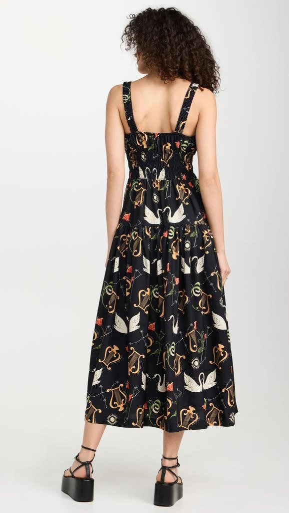 Kitri Isobel Black Cygnus and Lyra Print Midi Dress 2