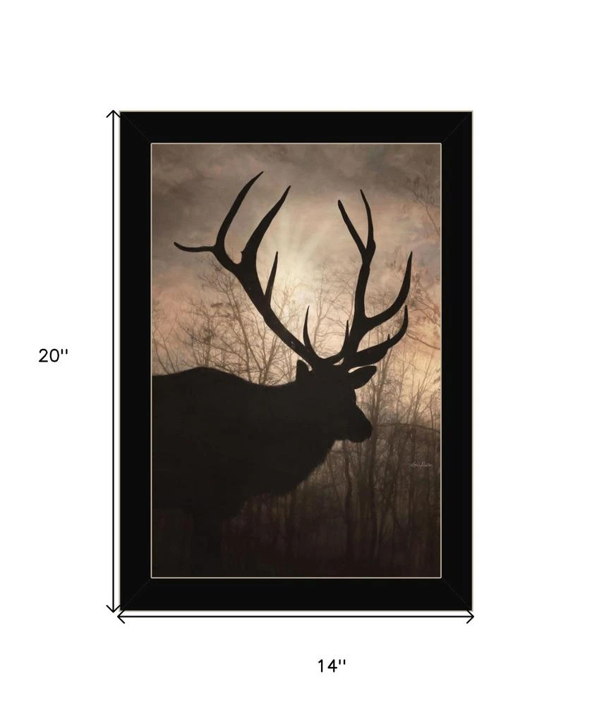 Hivvago Elk Sunrise Black Framed Print Wall Art 5