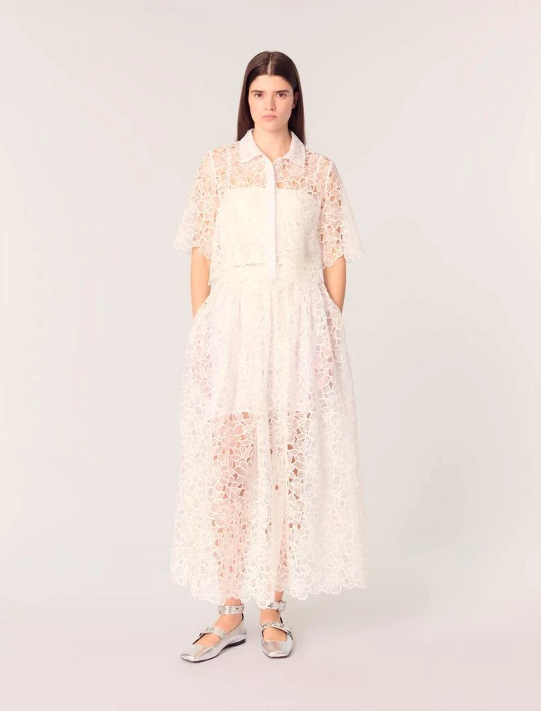 Maje Maje Woman's polyester Cropped floral lace blouse for Spring/Summer 1