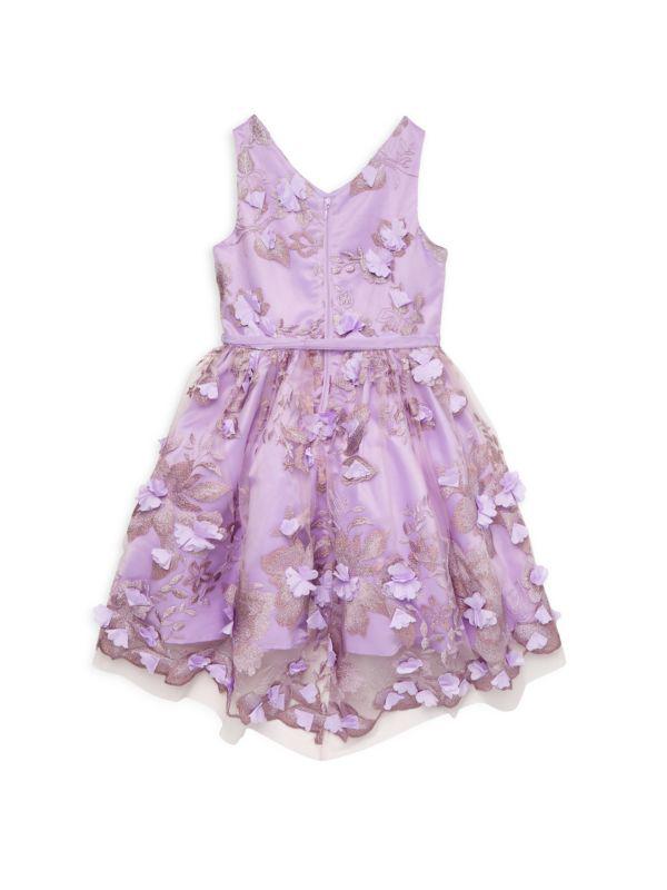 Christian Siriano Girl's Floral Appliqué Tulle Dress