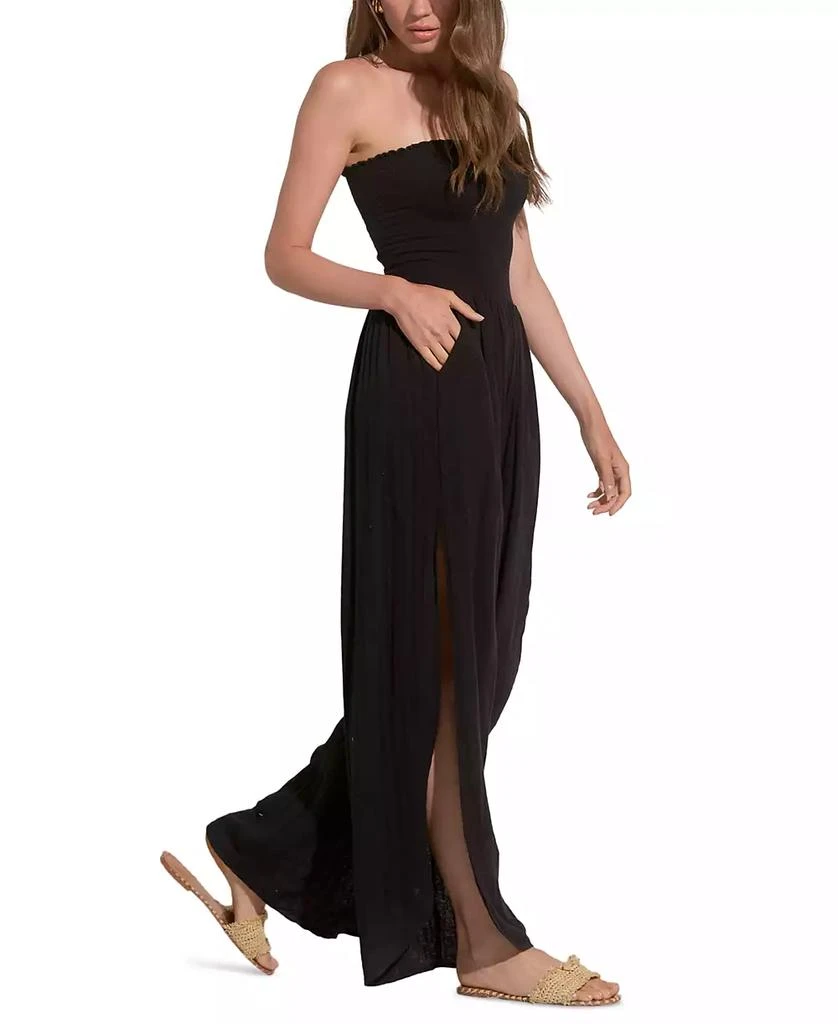 Elan Women's Cotton Strapless Split-Seam Jumpsuit 3