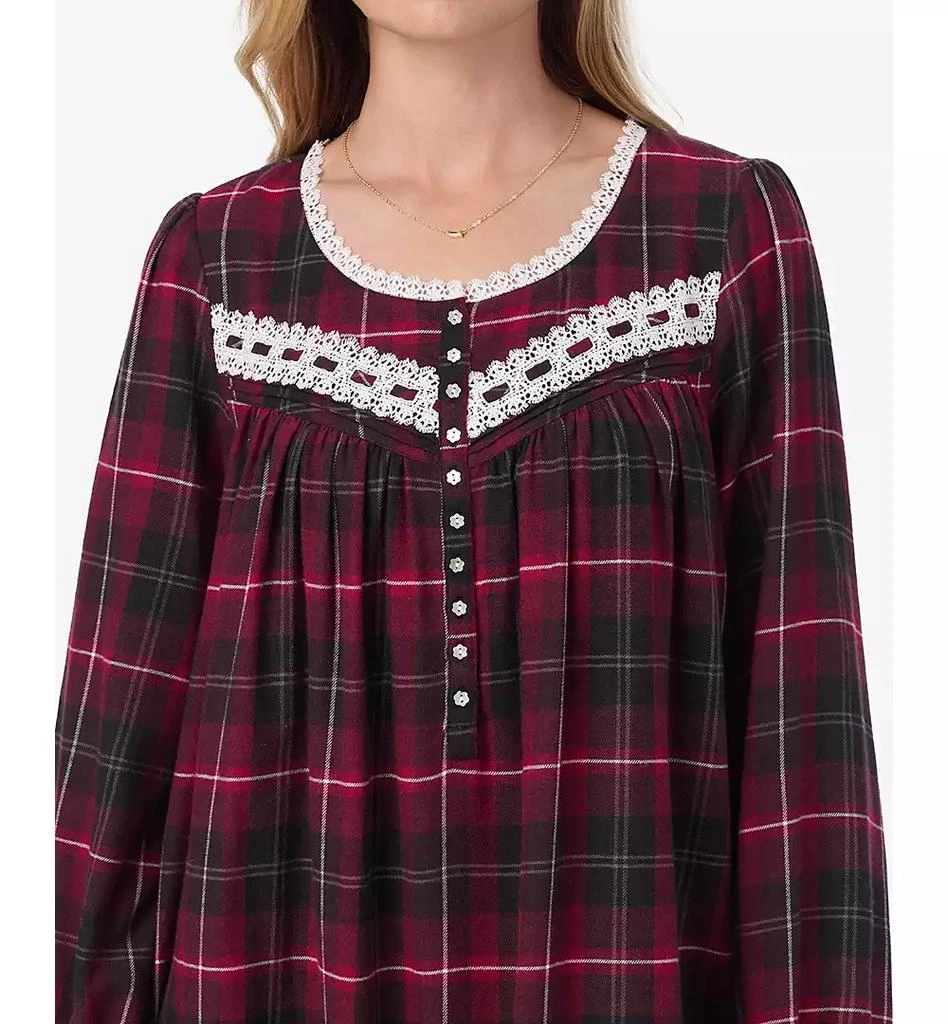 Eileen West Women's Plaid Flannel Lace-Trim Waltz Nightgown 4