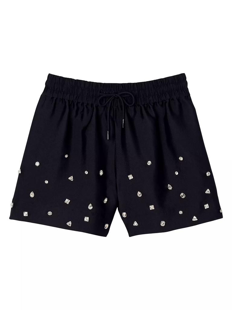 Sandro Rhinestone Wide-Leg Shorts - Pants - Free Shipping