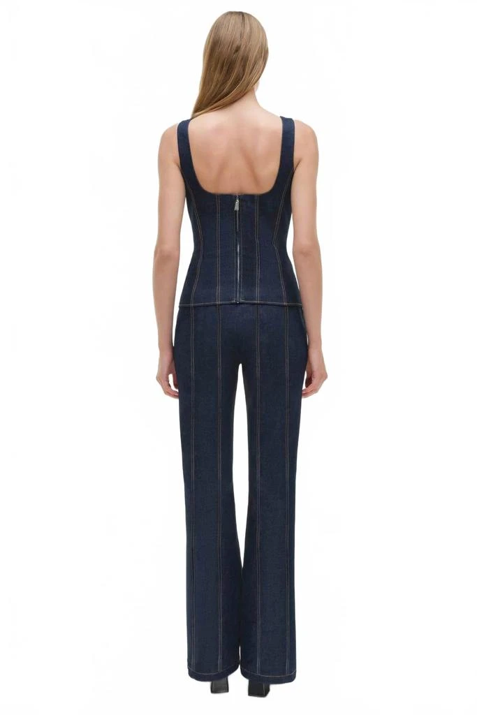 SIMKHAI Lachlan Denim Bustier Top In Twilight 2