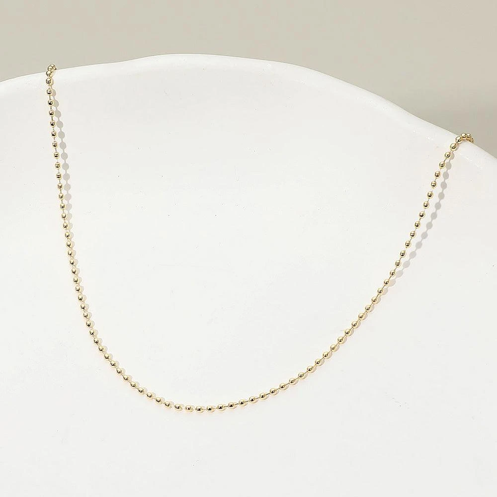 FASHNZFAB 18K Gold Filled Beaded Chain Necklace 18" L