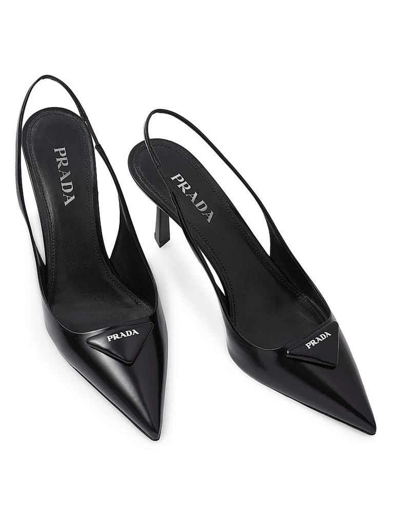 Prada Brushed Leather Slingback Pumps 3