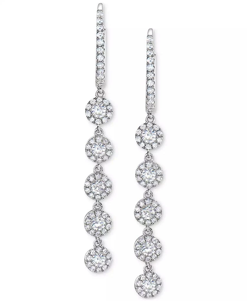 Macy
s Diamond Halo Linear Drop Earrings (1-1/2 ct. t.w.) 3