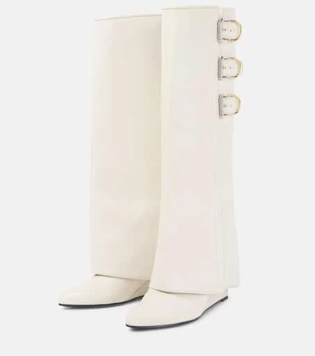 Givenchy Shark Lock Buckles leather knee-high boots 5