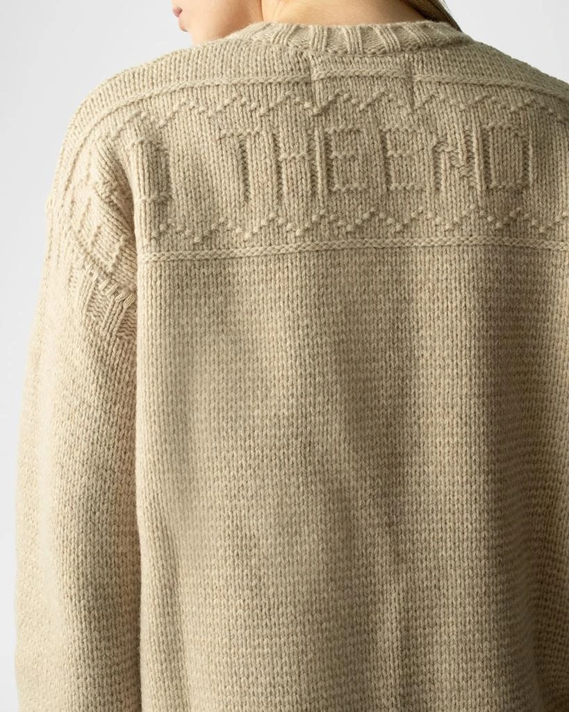 Lingua Franca The End Lace-Up Guernsey Pullover 4