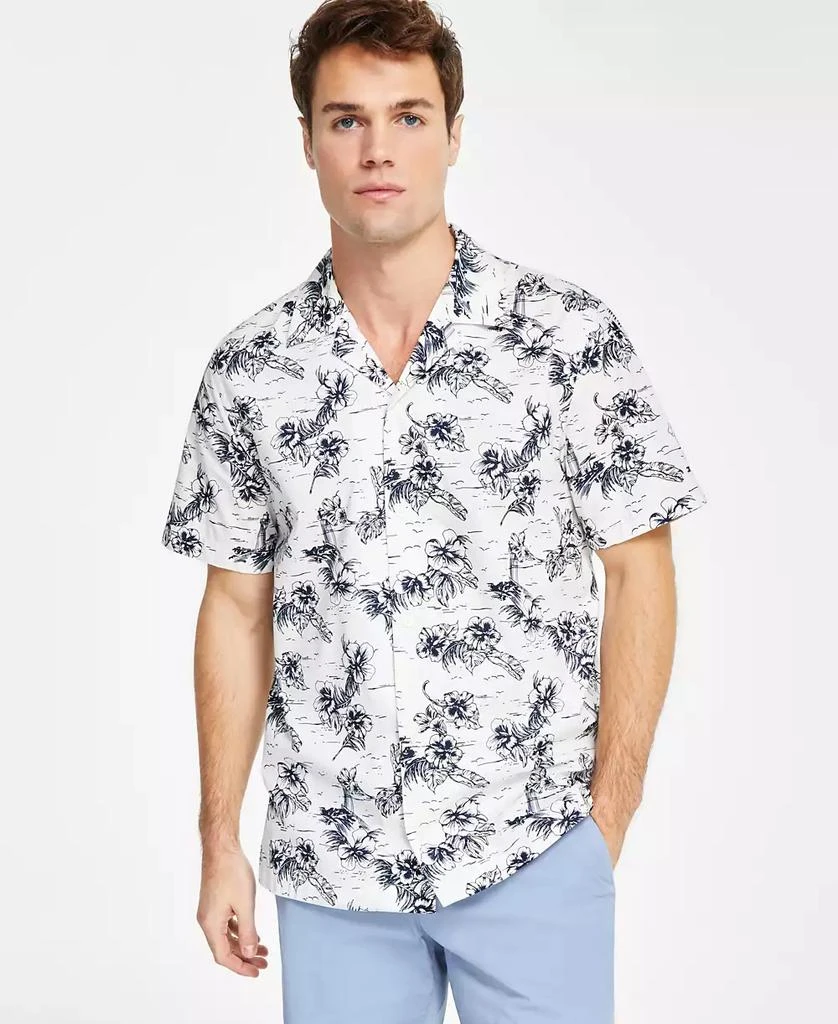 Tommy Hilfiger Men's Printed Short Sleeve Flex Poplin Shirt 1
