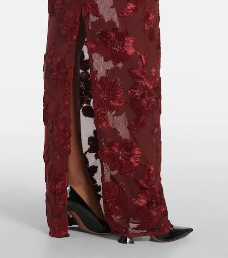 Rotate - Dress 3D Mesh Maxi Burgundy - Dresses - Woman - Burgundy - 42