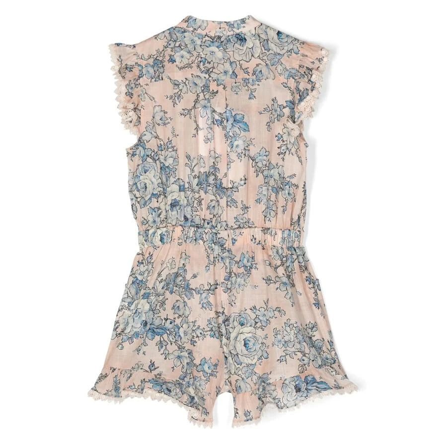 Zimmermann Girls Floral Halliday Frill Sleeveless Playsuit 2