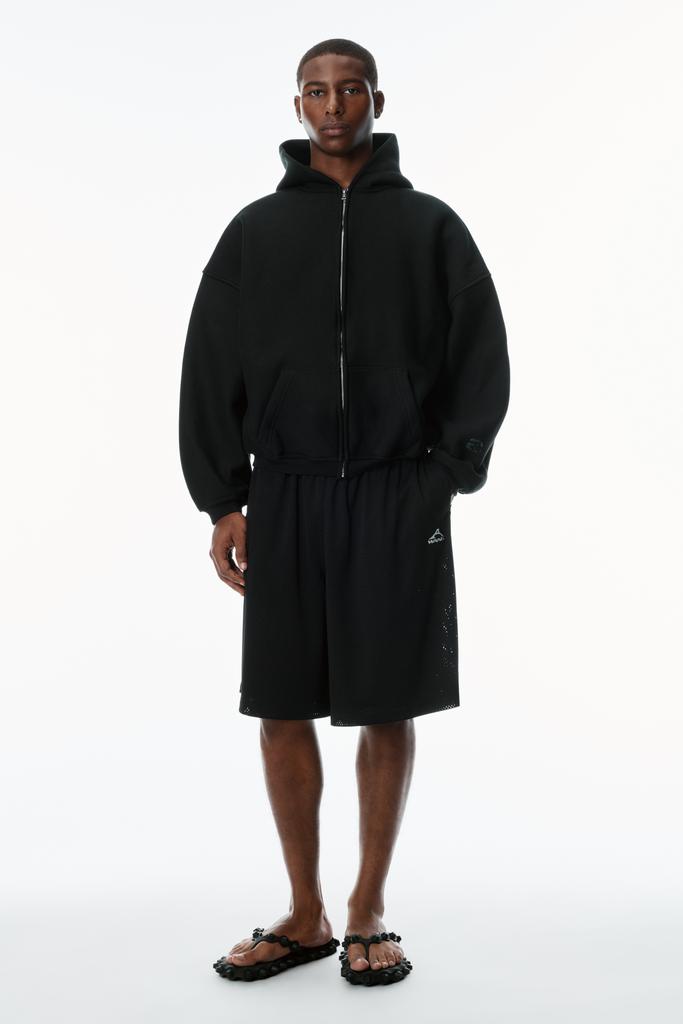 【ALEXANDER WANG】STAR LOGO-PRINT HOODIE Alexander Wang Blue Oversize Star Logo-Print Zip-Up Hoodie