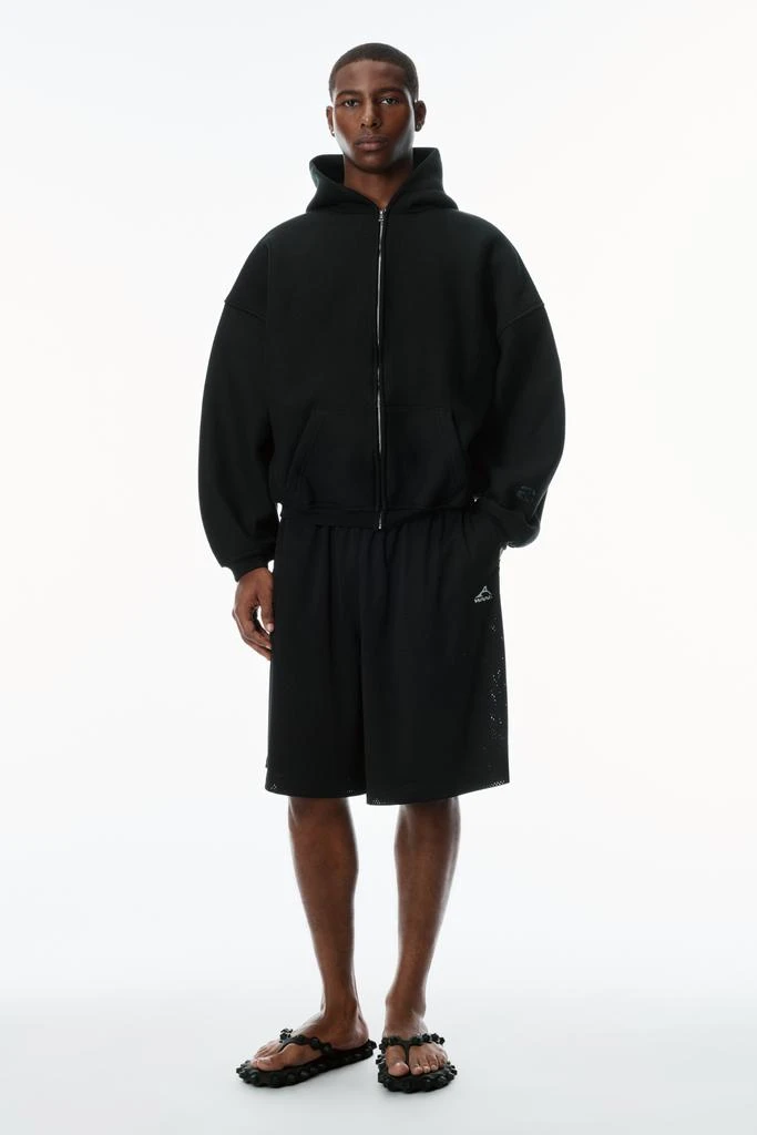 Alexander Wang STAR ZIP UP HOODIE IN DENSE FLEECE 5