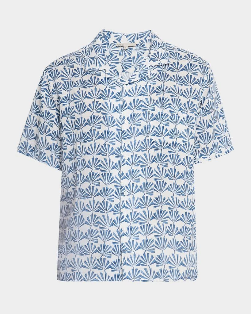 Onia Men's Air Linen Geometric Palms Camp Shirt 1