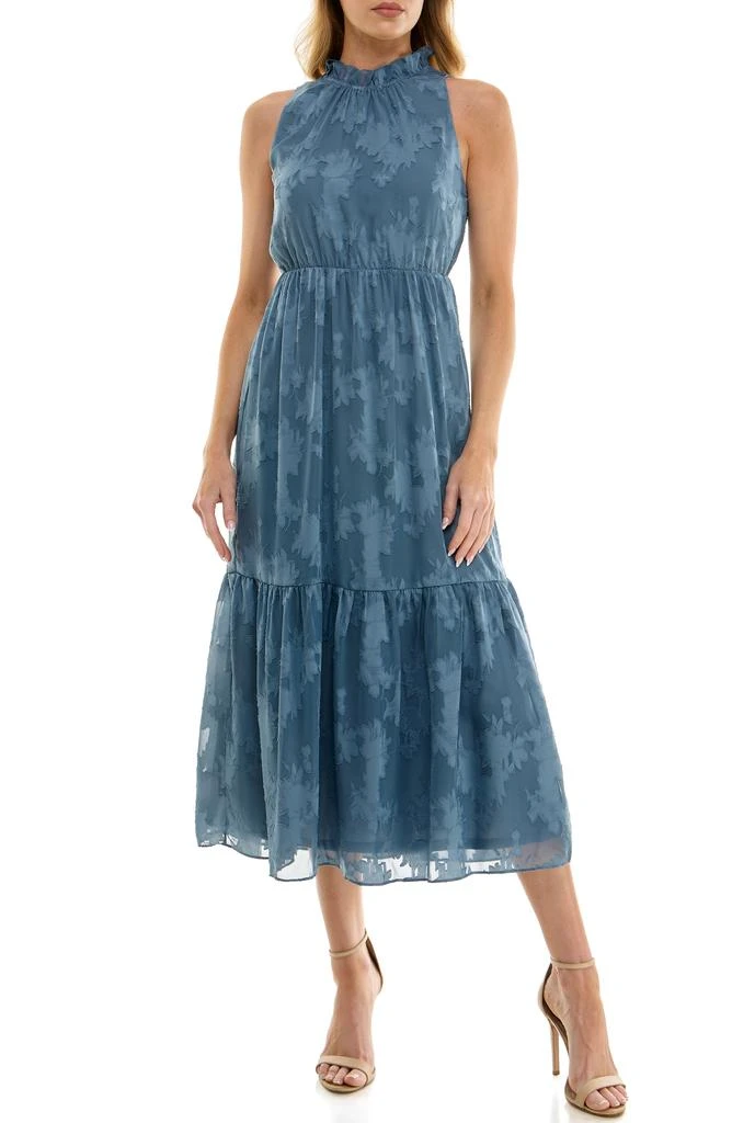 Socialite Sheer Texture Tiered Midi Dress 1
