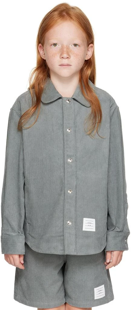 Thom Browne Kids Gray Peter Pan Collar Shirt