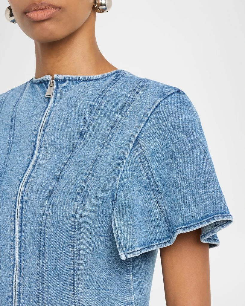 SIMKHAI Kolby Short-Sleeve Denim Top 5