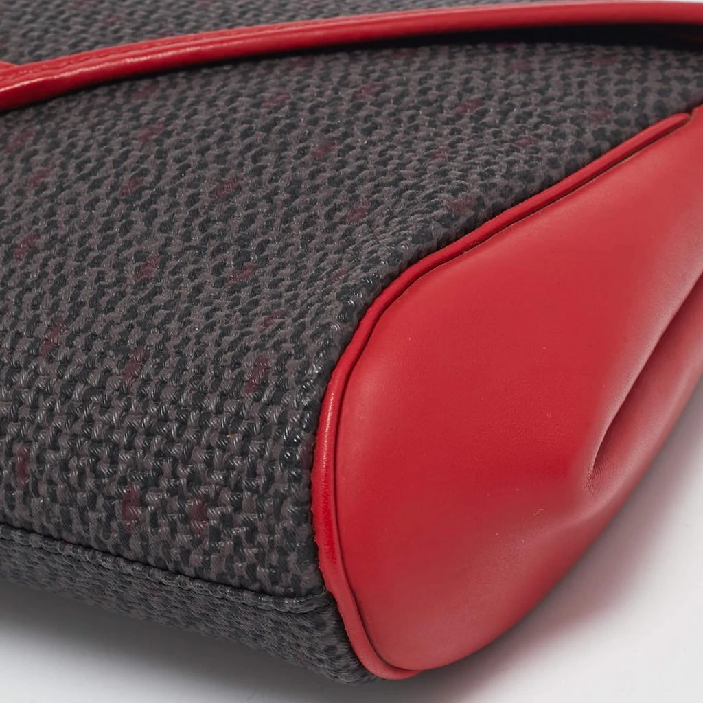 Yves Saint Laurent Yves Saint Laurent Grey/Red Coated Canvas and Leather Vintage Clutch 10