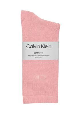 Calvin Klein Klein Flat Knit Super Soft Dress Crew Socks   3 Pack 2