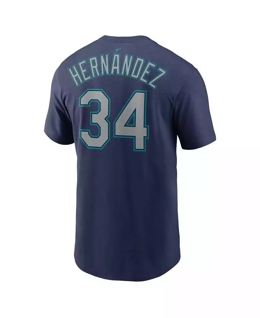 NIKE Men's Felix Hernandez Navy Seattle Mariners Hall of Fame Name and Number Sleeve Patch T-shirt 2
