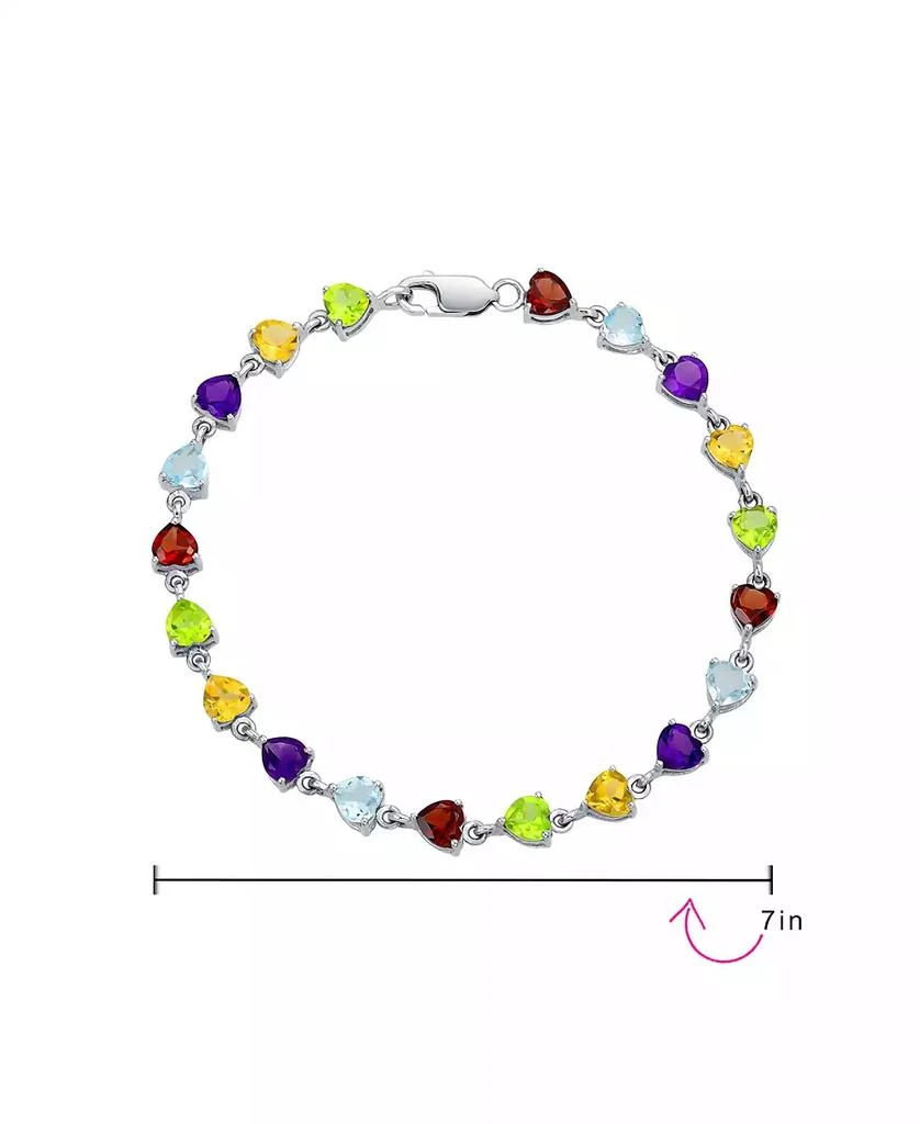 Bling Jewelry Multicolor Citrine Peridot Garnet Aquamarine Amethyst Heart Shape Tennis Bracelet Sterling Silver 7 Inch 4