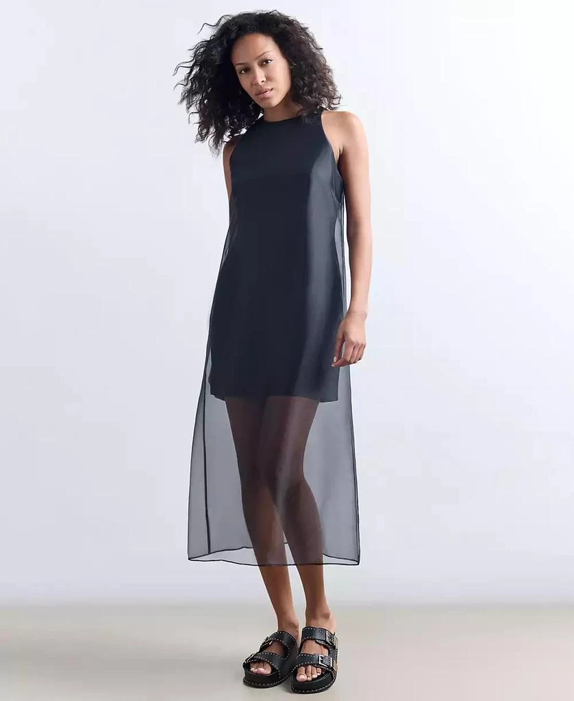 Kenneth Cole Women's Sheer-Overlay Midi Dress 8