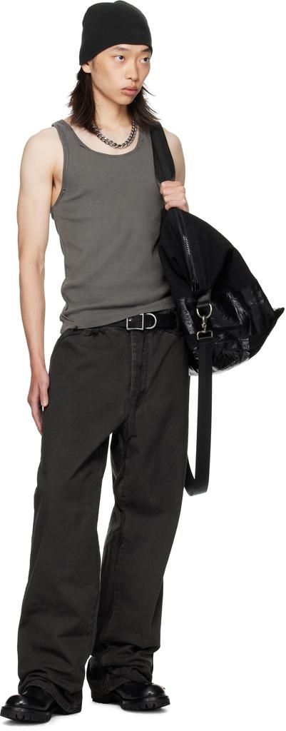ALEXANDER DIGENOVA Black Underground Cutout Denim Cargo Pants