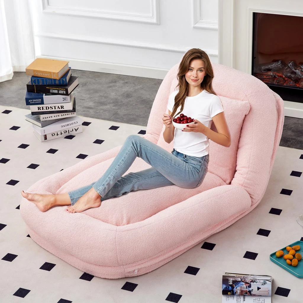 Streamdale Furniture Streamdale Folding Plush Floor Lounge Chair - Adjustable 3