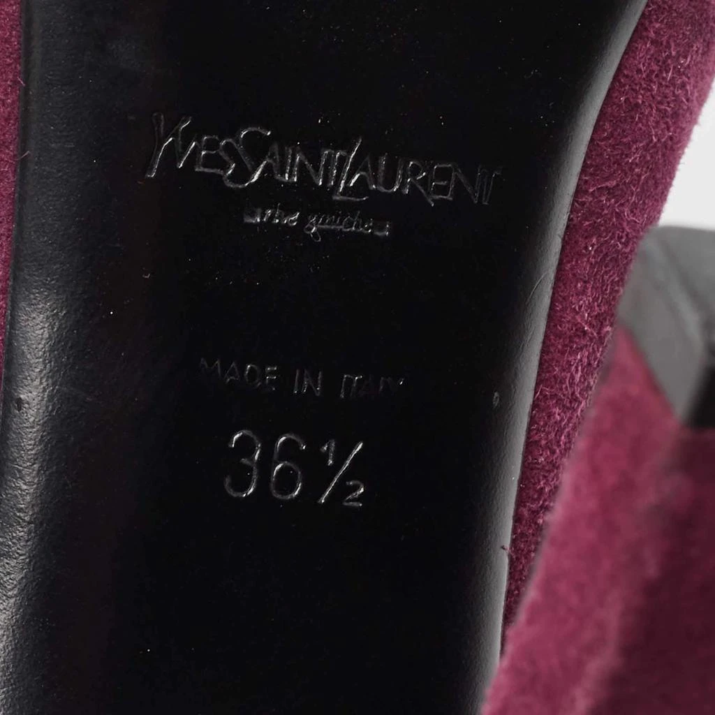 Yves Saint Laurent Yves Saint Laurent Purple Suede Plaque Embellished Round Toe Pumps Size 36.5 8