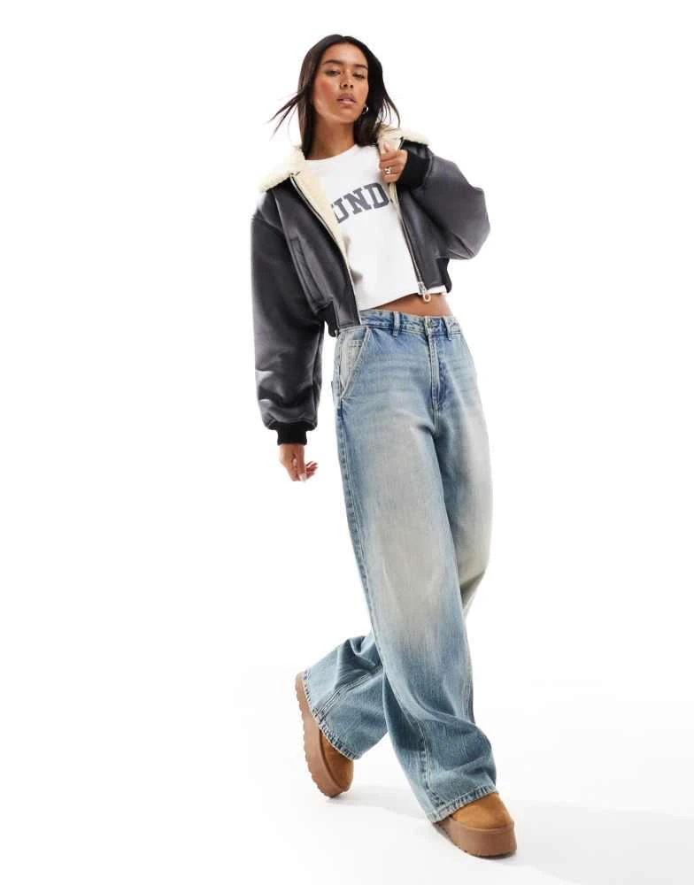 Stradivarius Stradivarius STR baggy jean in vintage wash 1